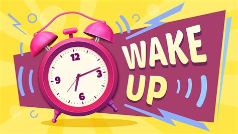 Wake Up Poster Good Morning Alarm Clock Ringing And Mornings Wakes
