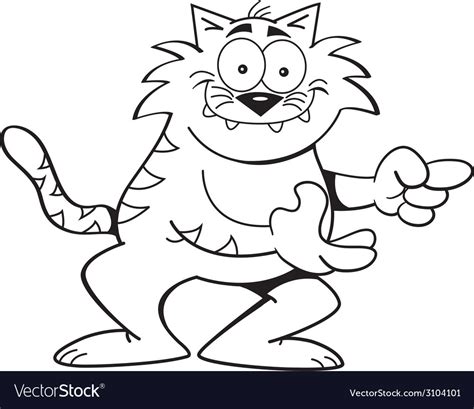 Cartoon Cat Pointing Royalty Free Vector Image