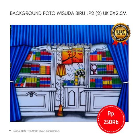 Jual Background Backdrop Layar Foto Wisuda Lemari Gorden Biru Lp2 3x2