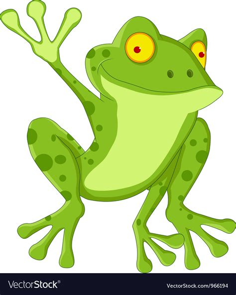 Funny Frog Cartoon Royalty Free Vector Image Vectorstock