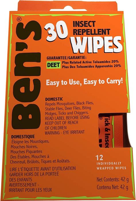 Ben S Deet Mosquito Tick And Insect Repellent Wipes Count One
