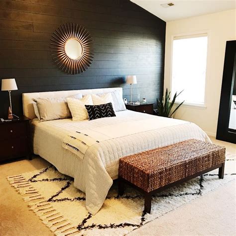 Master bedroom horizontal wall paneling a.k.a. livingoncrust master bedroom refresh, black shiplap wall ...