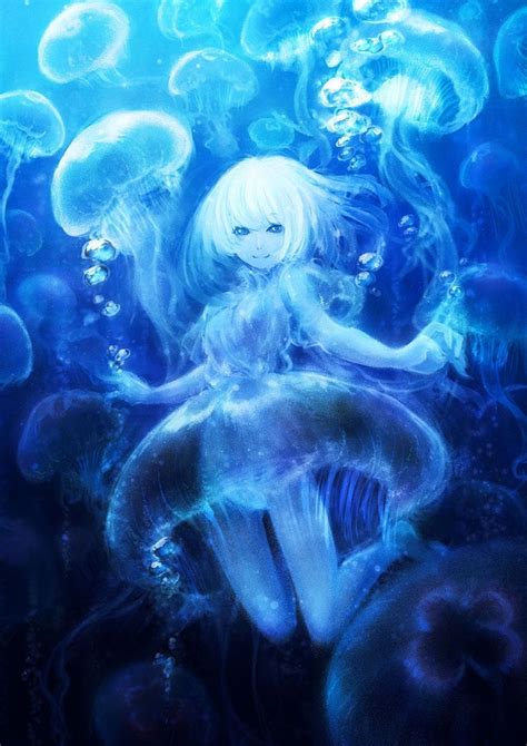 Jellyfish Girl Anime Artwork Anime Anime Art