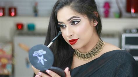 asian party makeup using pancake gold glitter cut crease shahnaz shimul 2017 youtube