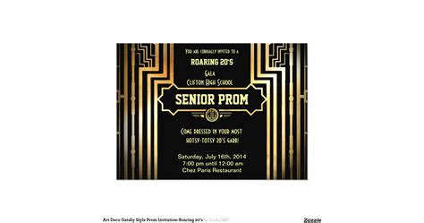 Art Deco Gatsby Style Prom Invitation Roaring 20s 5x7 Paper Invitation