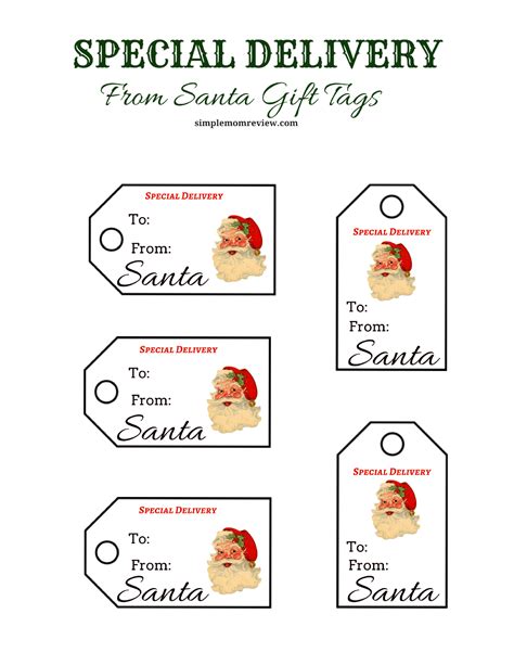 Free Santa Gift Tags Printable Template
