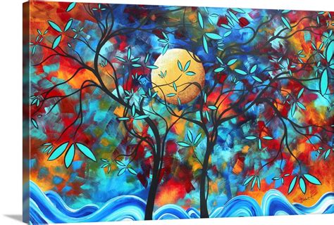 Lovers Moon Bold Vibrant Landscape Painting Wall Art Canvas Prints