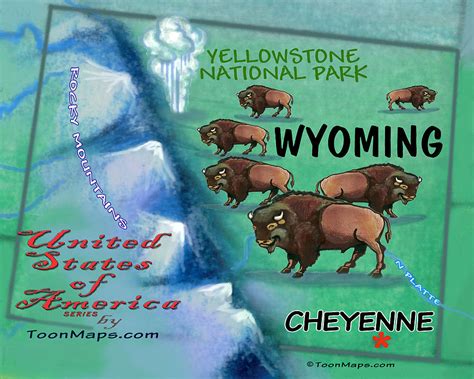 Wyoming Fun Map Digital Art By Kevin Middleton Fine Art America