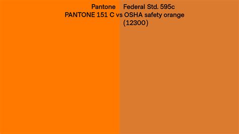 Pantone 151 C Vs Federal Std 595c Osha Safety Orange 12300 Side By