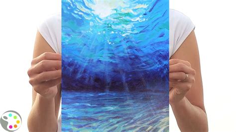How To Paint In Acrylics Easy Underwater Ocean Painting Tutorial
