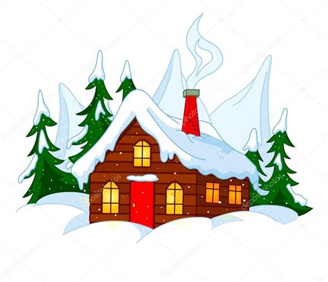 Snowy Cabin Clipart