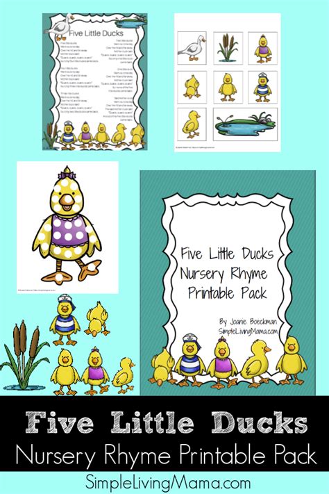 Adorable And Fun Five Little Ducks Nursery Rhyme Printables For Use