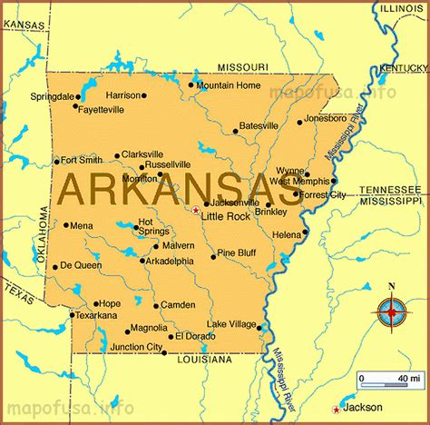 Arkansas State Map With Cities And Towns Map