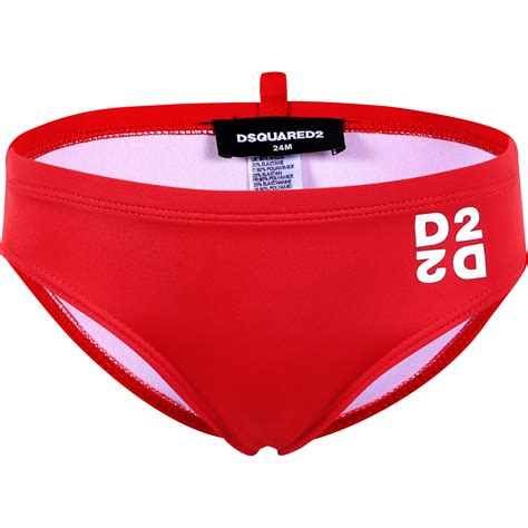 Dsquared2 Boys Logo Speedos In Red — Bambinifashioncom