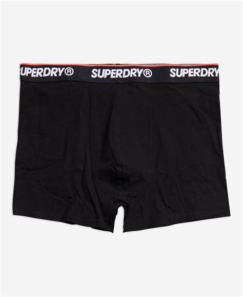Mens Organic Cotton Classic Boxer Triple Pack In Black Superdry Uk