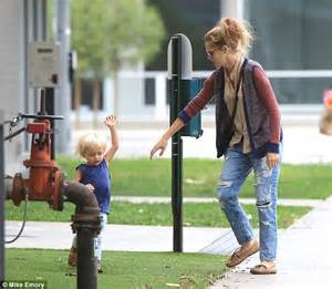Teresa Palmer Watches Her Son Bodhi Hold Hands With Mark