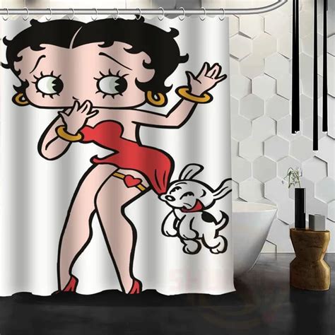 Best Nice Custom Betty Boop Cartoons Shower Curtain Bath Curtain Waterproof Fabric For Bathroom