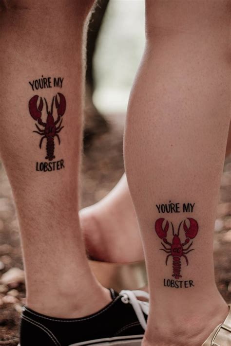 Eternal Love Matching Couples Lobster Tattoos