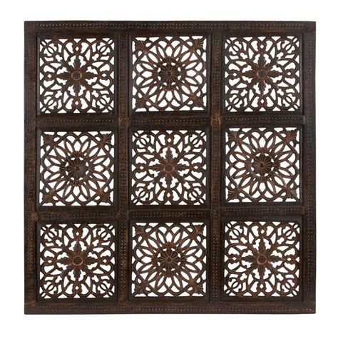 Decmode Traditional 36 X 36 Inch Carved Woooden Wall Panel Walmart