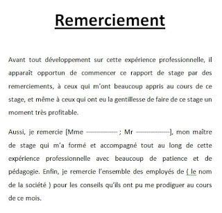 Exemples De Remerciement Rapport De Stage Doc Modele De Remerciement Lettre De Remerciement