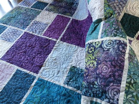 Purple And Teal Lap Quilt Large Wallhanging Etsy