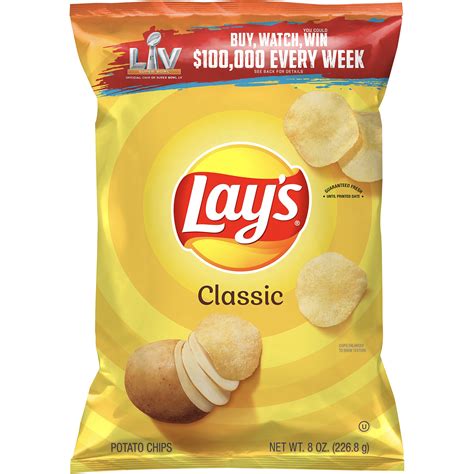 Lays Classic Potato Chips 8 Oz Bag