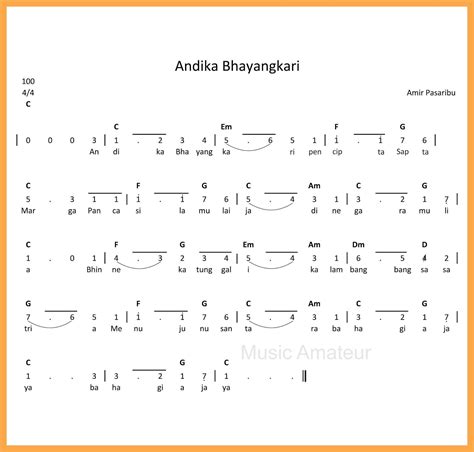 Not Angka Andika Bhayangkari - SEPUTAR MUSIK