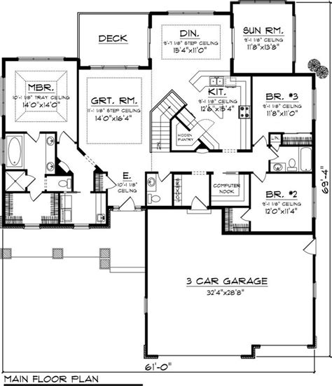 Craftsman Style House Plan 3 Beds 250 Baths 2196 Sqft Plan 70 1087