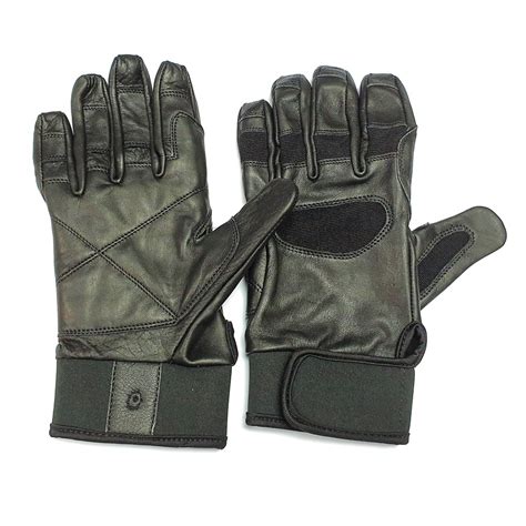 Black Leather Rappelling Gloves Dandg064 Soldiertalk Military Products