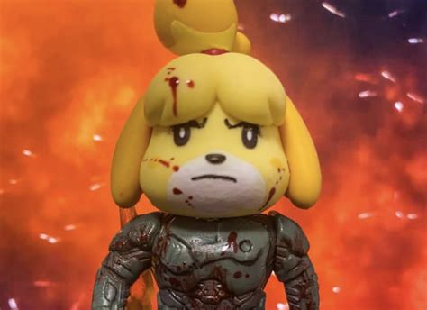 Fan Art Doom Slayer Isabelle Amiibo Nintendosoup