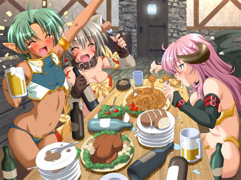 Ikazuchi No Senshi Raidy Ikazuchi No Senshi Raidy Iii Zyx Game Cg 3girls Blush Food