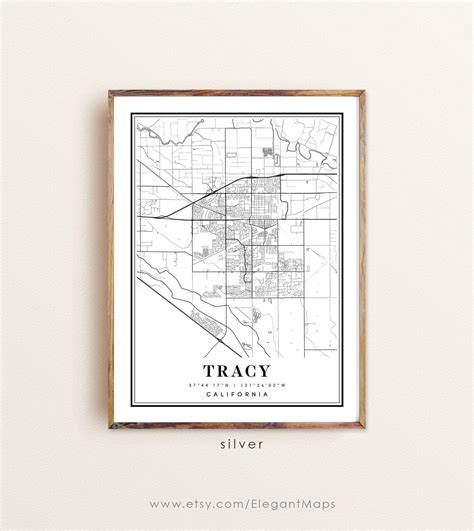 Tracy California Map Tracy Ca Map Tracy City Map Tracy Etsy