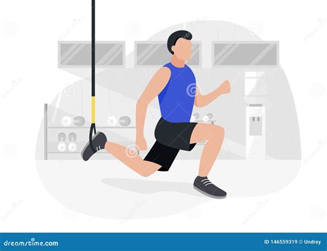 Bodyweight Squat Workout Outline Cartoon Vector