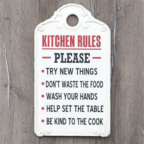 Kitchen Rules Metal Sign Kitchenrules Sign French Kitchen Decor