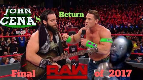 John Cena Returns To Raw John Cena Vs Elias Youtube