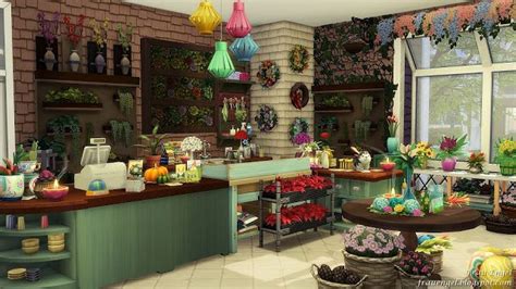 Frau Engel Ts4 Flower Shop No Cc Sims 4 House Design Sims Sims