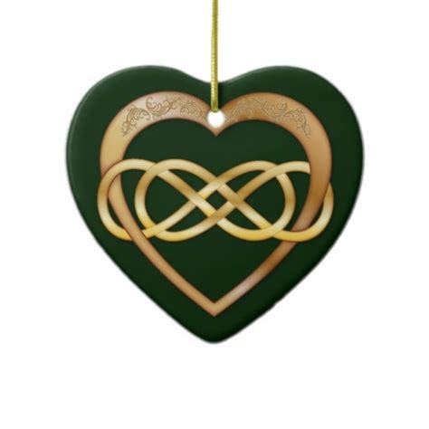 Every heart tattoo has its own individual meaning and symbolic representation. Entwined Hearts Double Infinity - Gold on Green Ceramic ...