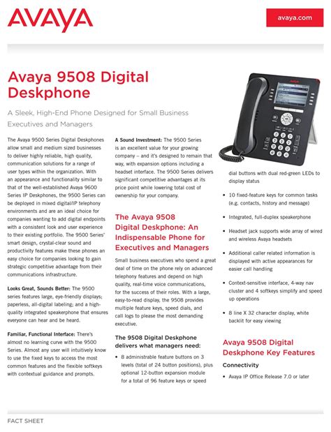 Avaya 9508 User Guide