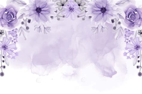 Premium Vector Beautiful Floral Frame Background With Soft Purple Flowers