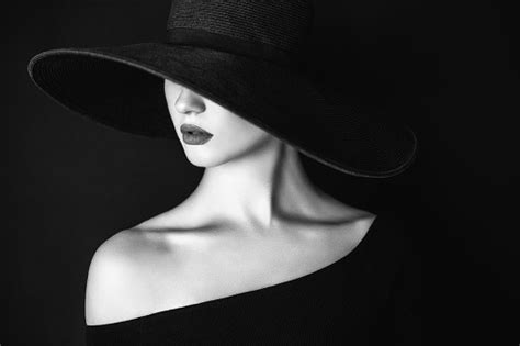 Studio Shot Of Young Beautiful Woman Wearing Hat Stock Photo Download