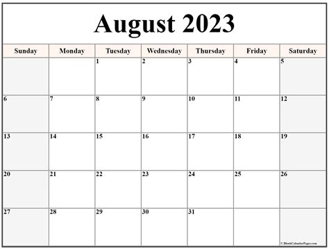 Free Printable August 2023 Calendar 2023 Calendar Printable
