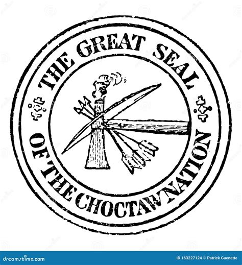 Choctaw Seal Of The Choctaw Nation Vintage Engraving Stock Vector