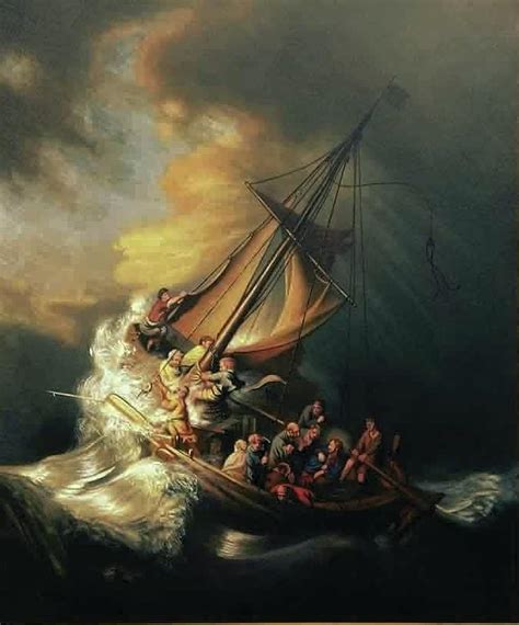 The Storm On The Sea Of Galilee 1633 By Rembrandt Painting By William