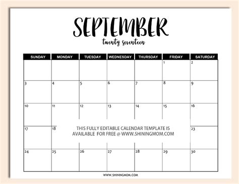 The design of the calendar template is made in white, with the addition of lilac, orange and blue. Free Printable: Fully Editable 2017 Calendar Templates in Word Format | Blank calendar template ...