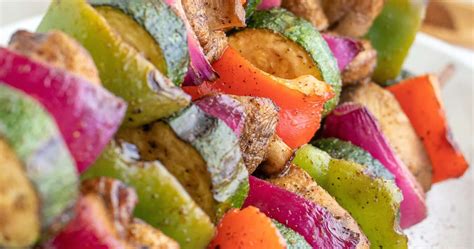 Veggie Kabobs Marinated And Grilled Plantwell