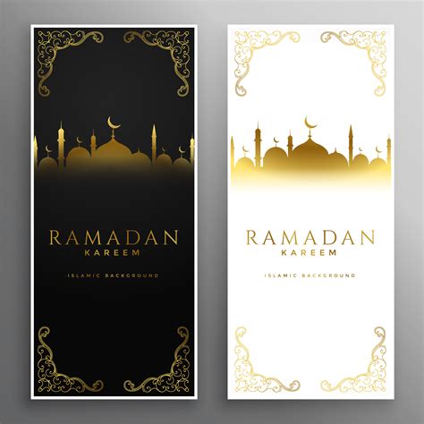 Light And Dark Ramadan Kareem Islamic Banners Download Free Vector