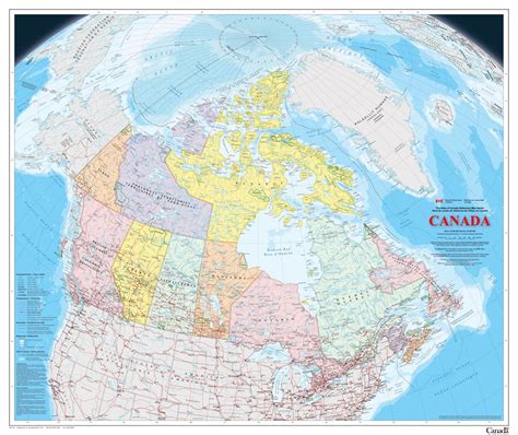 Large Scale Political And Administrative Map Of Canada With Roads