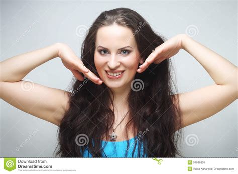 Beautiful Woman With Big Happy Smile Stock Image Image Of Camera Attractive 51936805