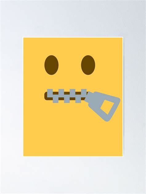 zipper mouth face emoji lips sealed zip it costume t poster by mkmemo1111 redbubble