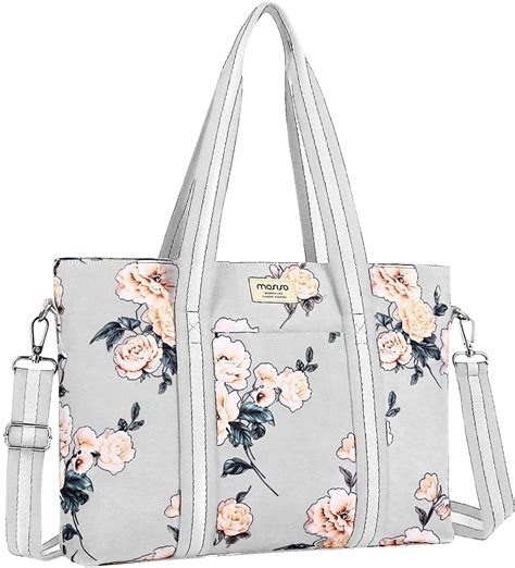 Mosiso Laptop Tote Bag 17 173 Inch Multifunctional Canvas Camellia